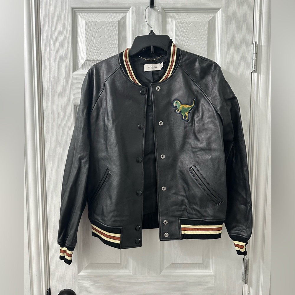 Light weight coach leather jacket w/ Rexy
